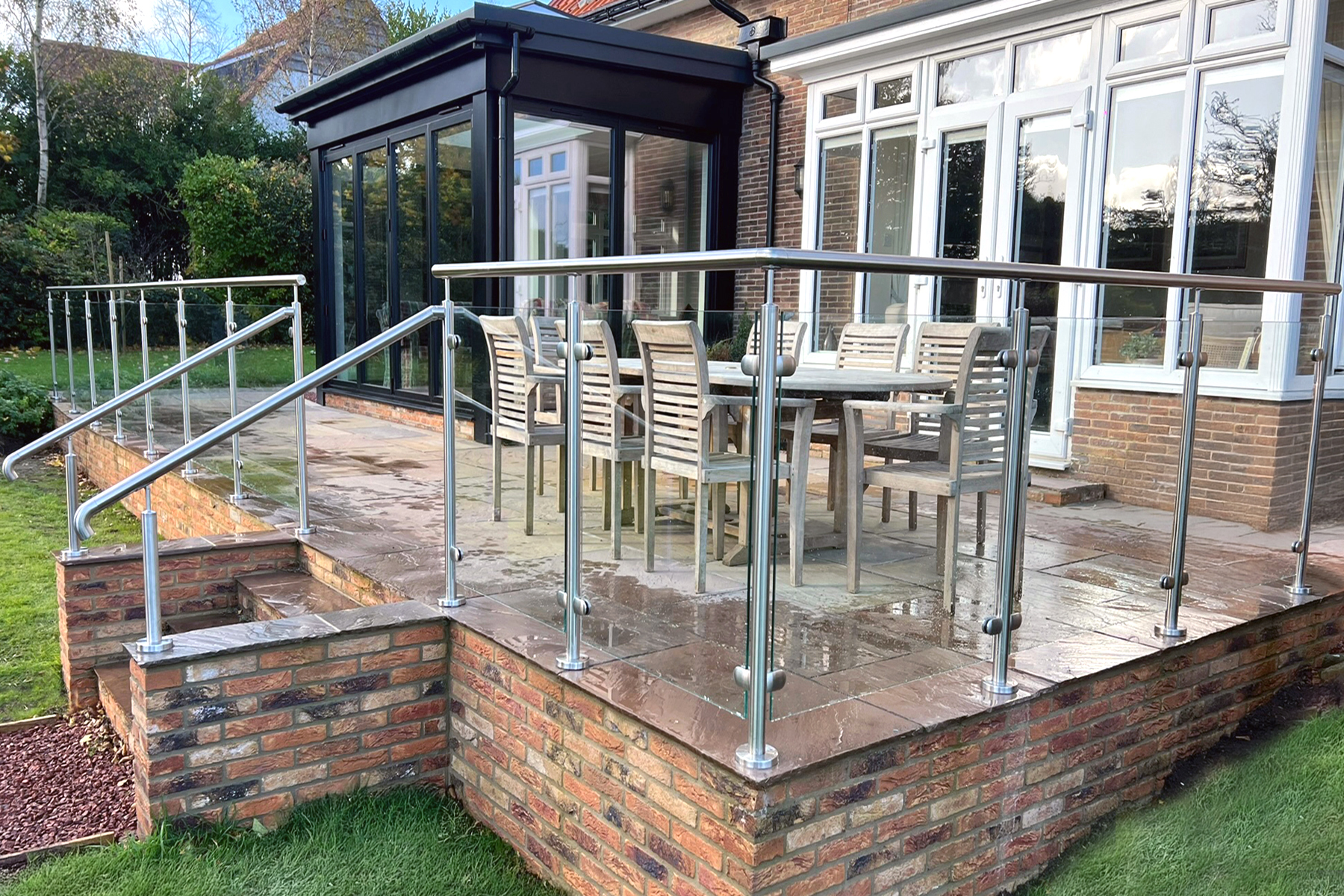 stainless steel glass balustrade